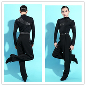 高领国标舞连体衣314 黑色长袖 2019佳成男士 拉丁舞蹈服成人新款