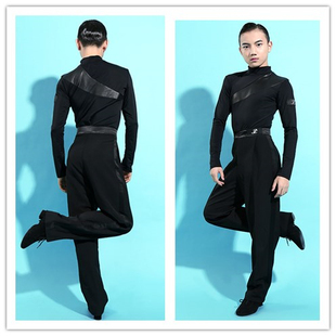 高领国标舞连体衣314 黑色长袖 2019佳成男士 拉丁舞蹈服成人新款