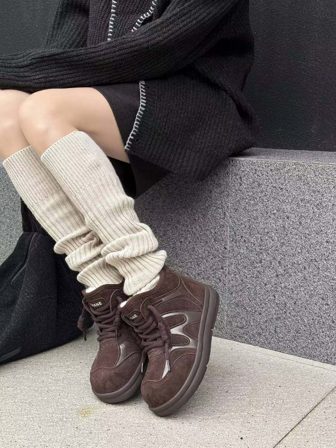 韩版2025新款冬季厚底增高显瘦休闲鞋雪地靴女面包鞋大棉鞋潮鞋,女鞋,时尚休闲鞋,淘宝优惠券,粉丝福利购,淘宝优惠卷