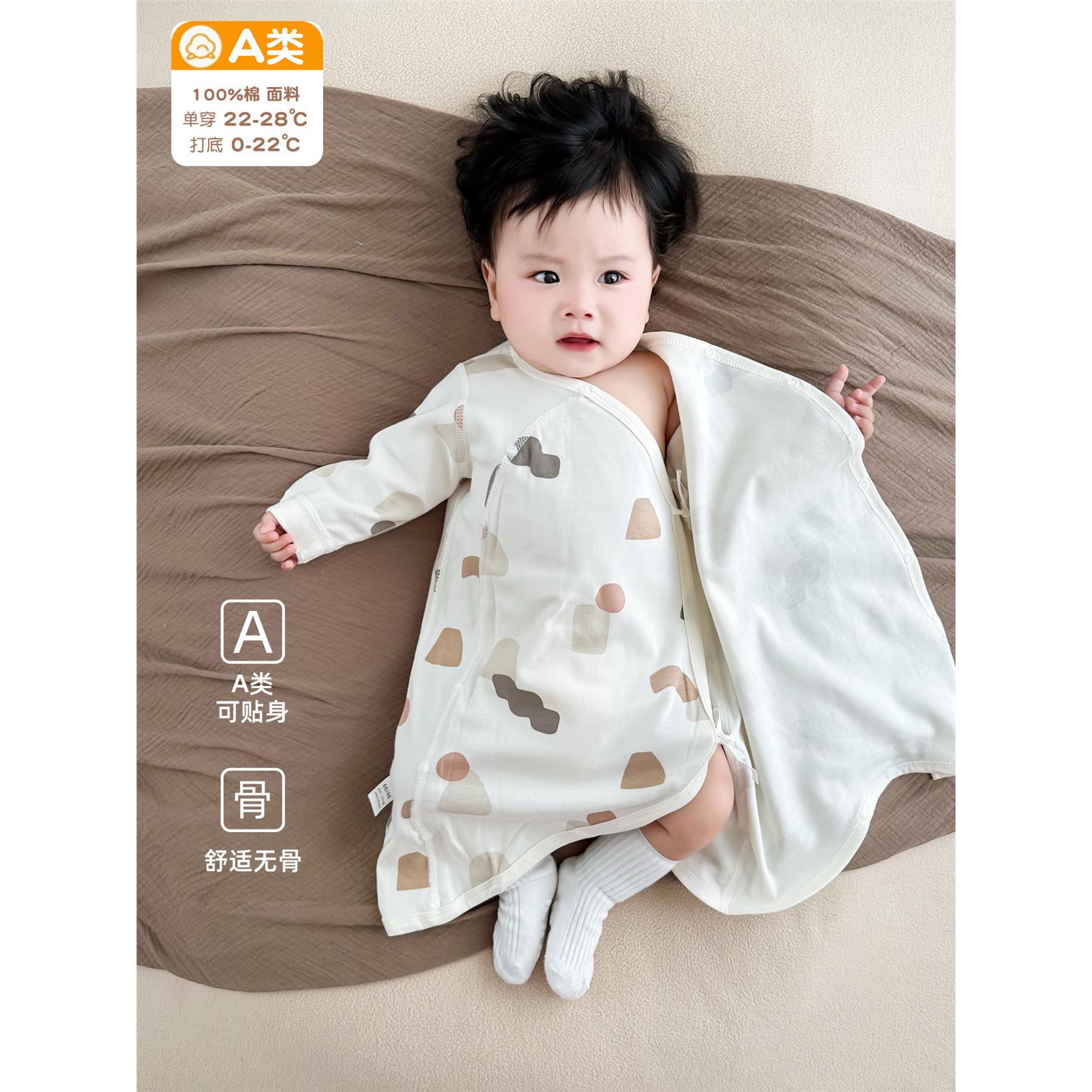 婴儿睡衣春秋款纯棉睡袍