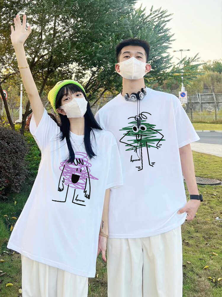 特别不一样的情侣装T恤2024新款短袖网红潮牌设计感夏季百搭上衣