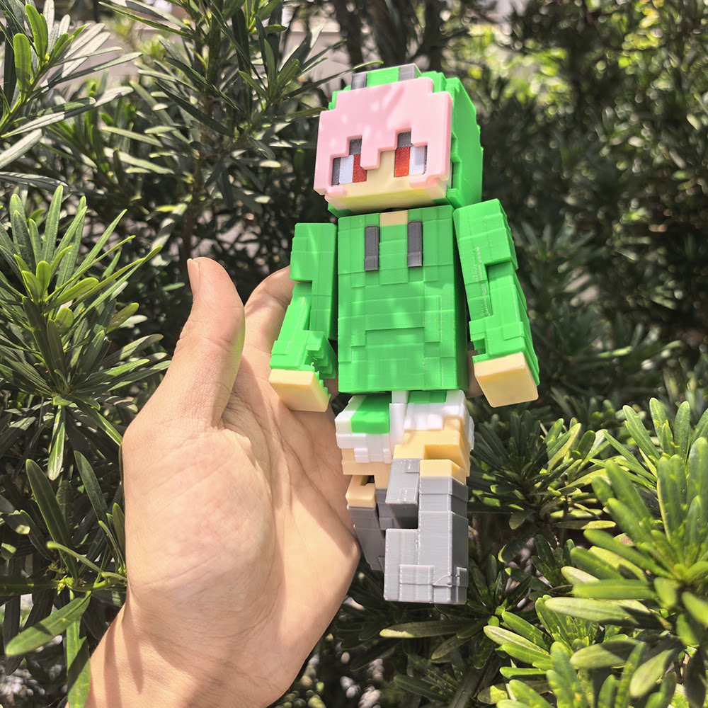 我的世界MC人偶苦力怕娘艾利克斯游戏周边多关节可动模型手办