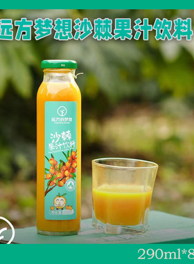远方梦想沙棘果汁饮料内蒙古有机沙棘汁0添加0防腐290ml*8瓶整箱
