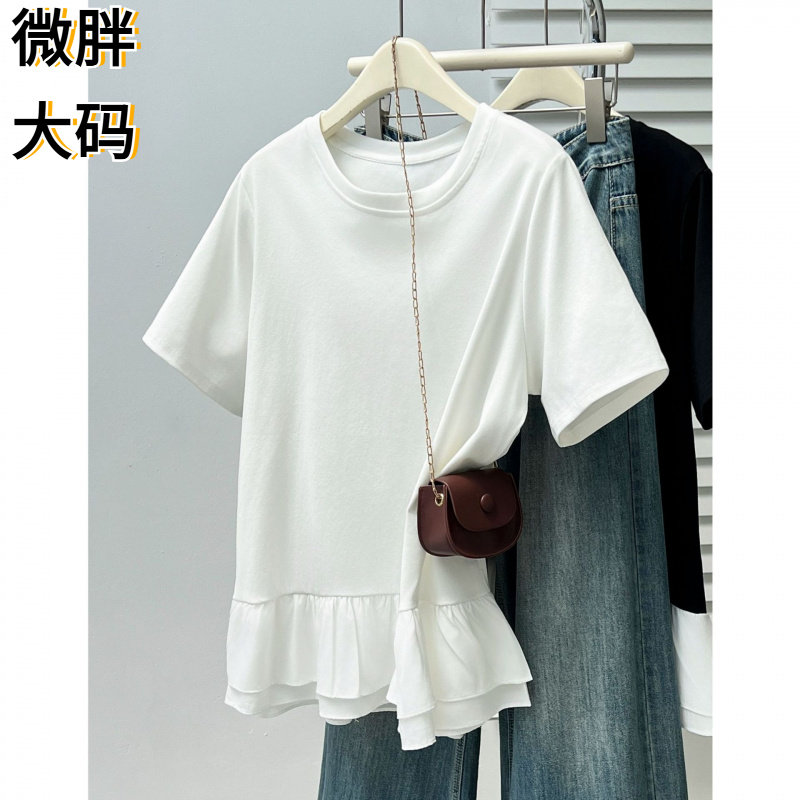 胖妹妹休闲T恤大码女装夏季新款