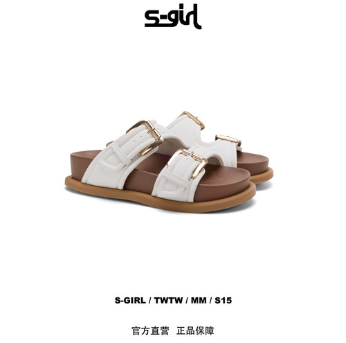 SGIRL TWTW［TY523-6］厚底拖鞋女夏季搭扣休闲外穿通勤沙滩拖鞋