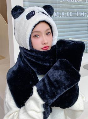 韩版可爱小熊女秋冬季双层帽子