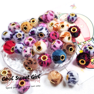 直孔羊羔卷獭兔毛球ins款松软可爱手机链挂件手工DIY饰品配件材料