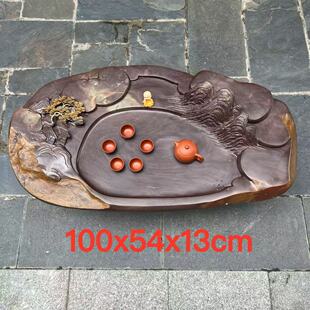肇庆厂家端石茶盘宋坑原石创意精雕山水家用客厅百年起墩茶台茶海