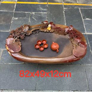 端砚茶盘厂家天然宋坑砚石创意新奇山水客厅茶桌茶台手工艺孤品