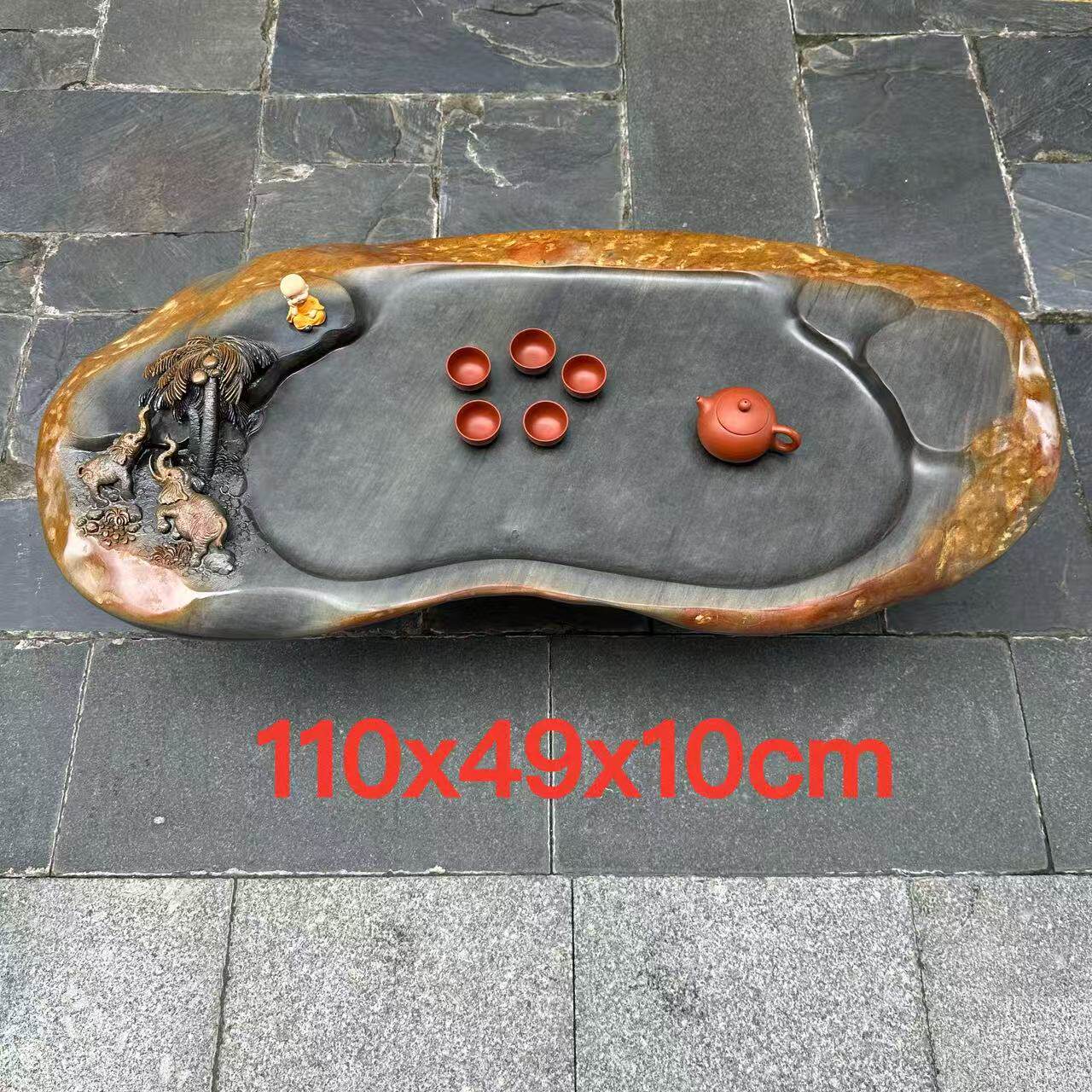 肇庆厂家端石茶盘紫端新中式家用茶台茶托功夫茶具茶桌简约复古风