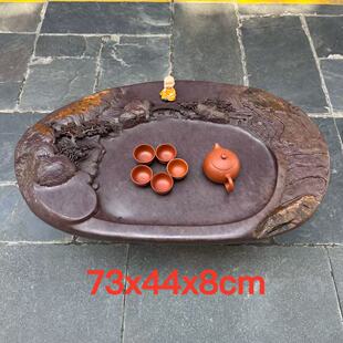 肇庆端砚茶盘宋坑创意新奇手工精雕茶台户外室内家用天然茶海精品