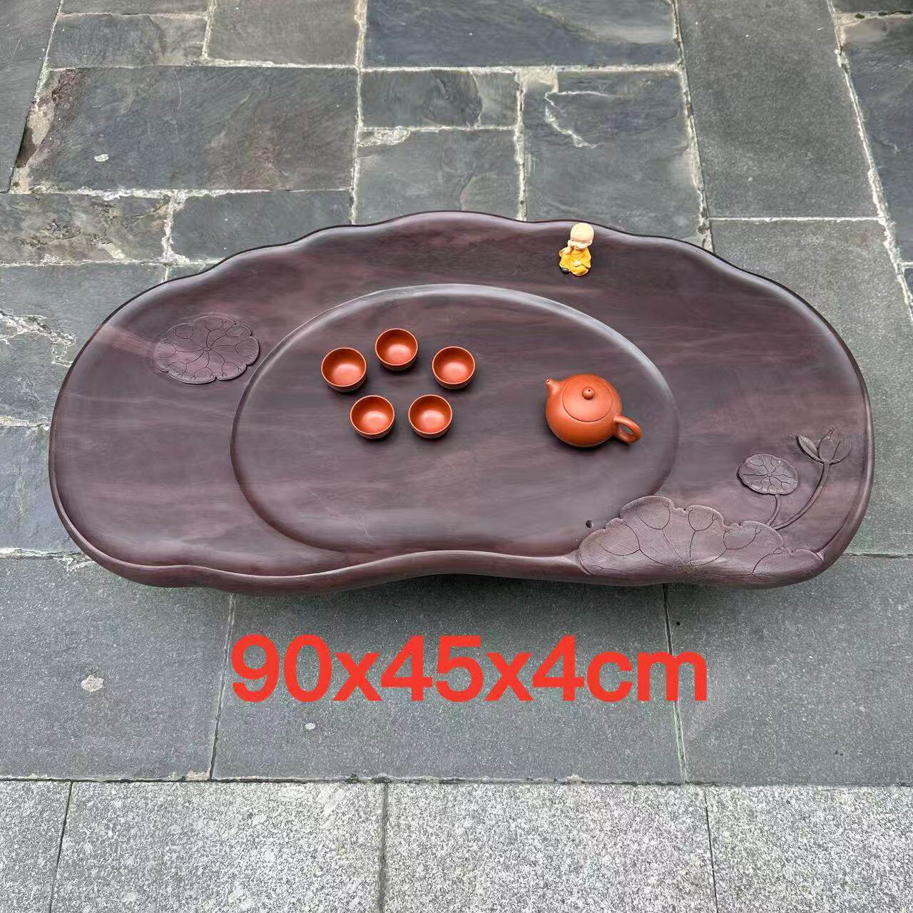 端砚茶盘厂家天然整块宋坑石头茶盘现代禅意耐用客厅功夫茶台精品