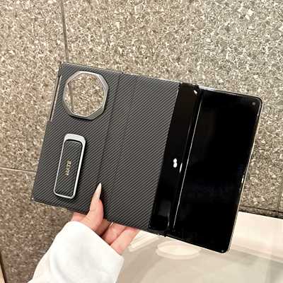 原装正品适用华为MateXT非凡大师手机壳手腕超薄凯夫拉纹碳纤维纹全包防摔智能视窗磁吸翻盖XTS外壳男女高级