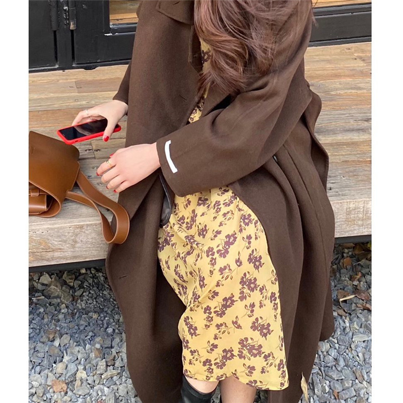 Real shot real price Korean version with chiffon mid length Floral Dress