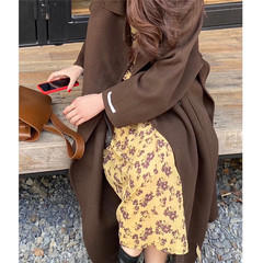 Real shot real price Korean version with chiffon mid length Floral Dress