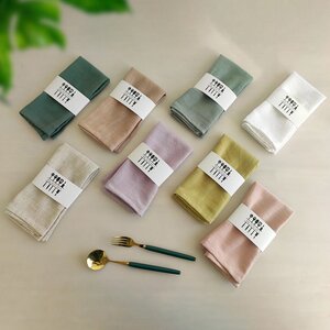 简约棉麻茶巾茶具毛巾吸水抹布茶席餐桌垫美食拍照背景布粉色餐巾