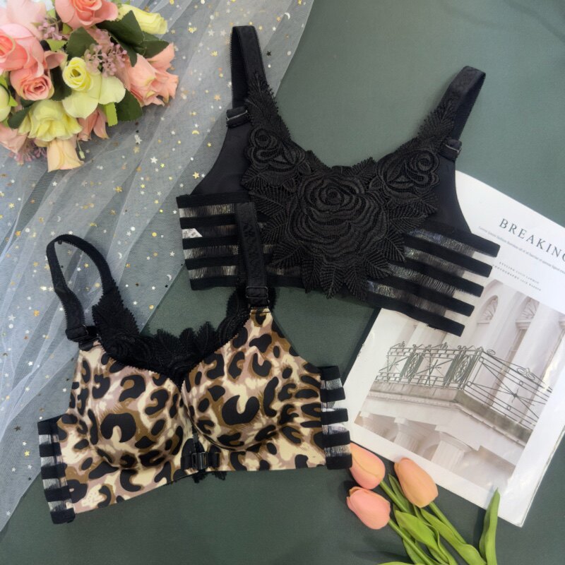 新款美背前搭扣文胸加厚款聚拢小胸上托收副乳无钢圈内衣女胸罩潮