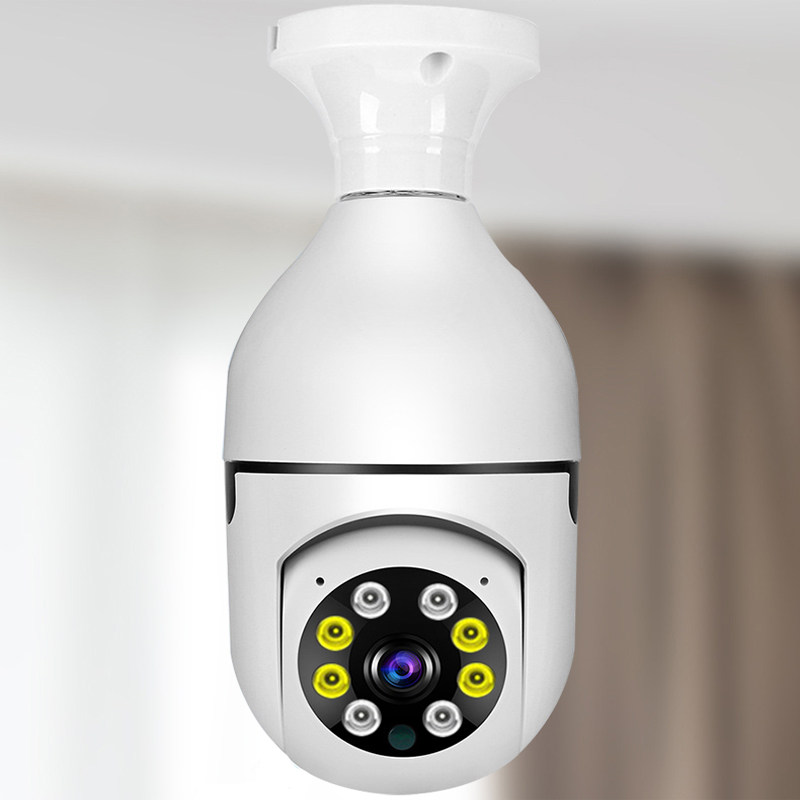 家用智能全彩灯座免插电全景监控摄像头门口走廊远程WiFi监控器
