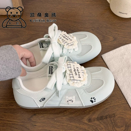 女大童鞋子韩版ins软底板鞋女孩2026夏季新款卡通休闲运动鞋网面