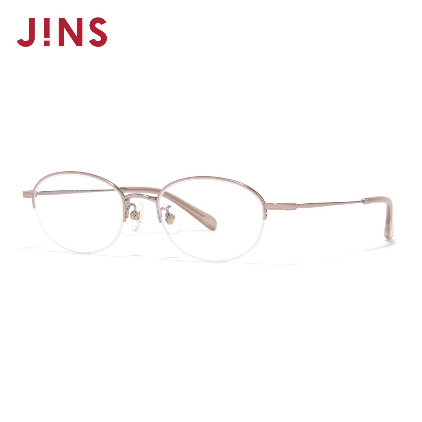 JINS睛姿Rim近视眼镜女椭圆小框架半框可加配防蓝光镜片LMN26S148