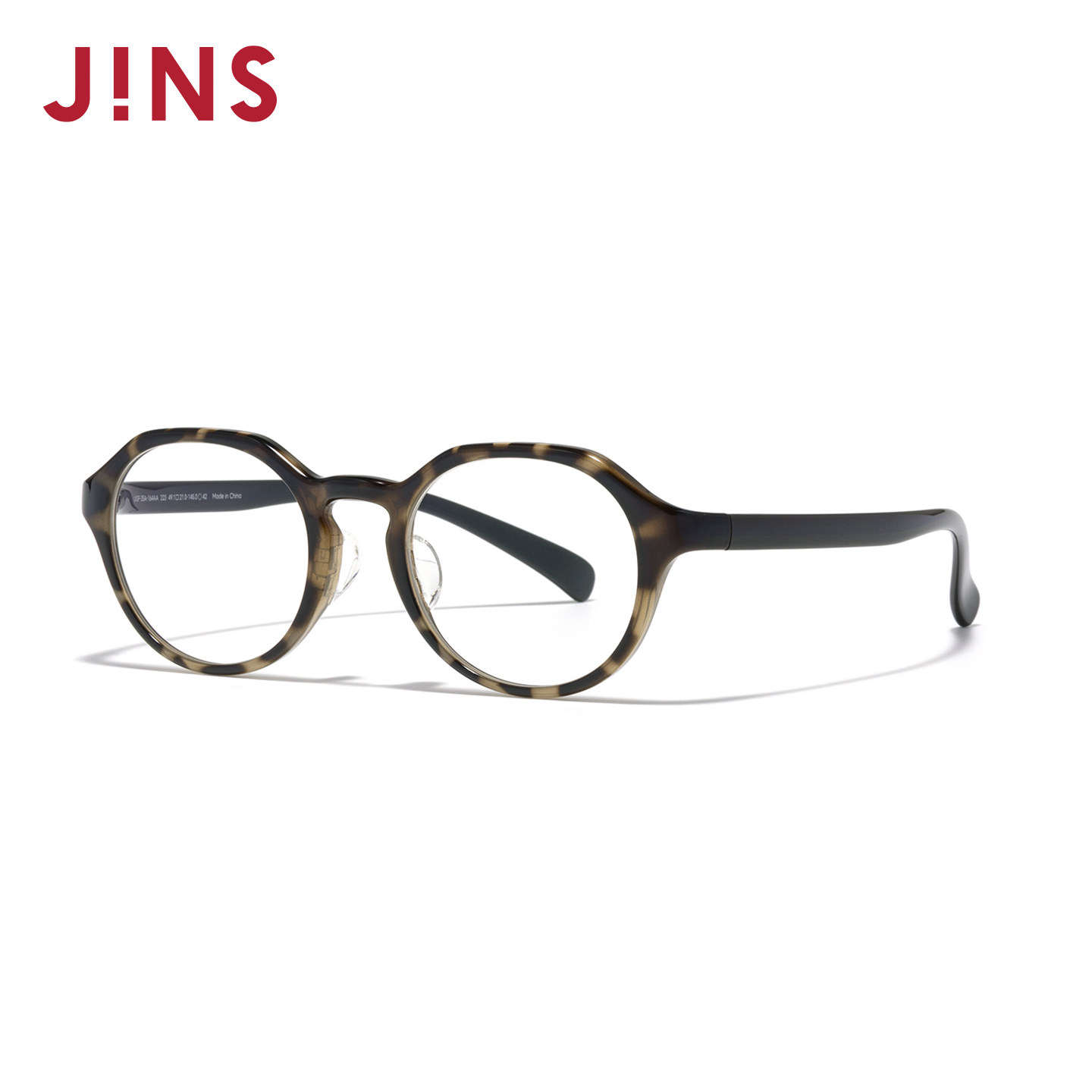 JINS睛姿HOME近视眼镜时尚玳瑁圆框轻可加配防蓝光镜片UGF25A164