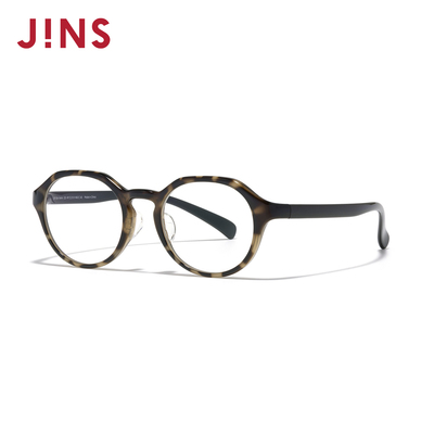 JINS睛姿HOME近视眼镜时尚玳瑁圆框轻可加配防蓝光镜片UGF25A164