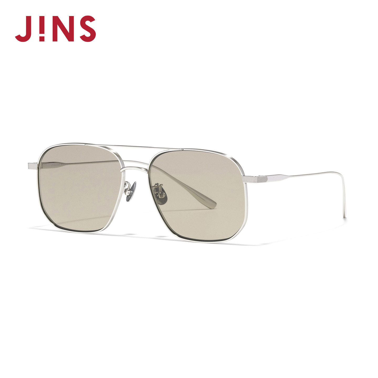 JINS睛姿太阳眼镜钛金属时尚飞行员大框男墨镜防紫外线UTF25A257