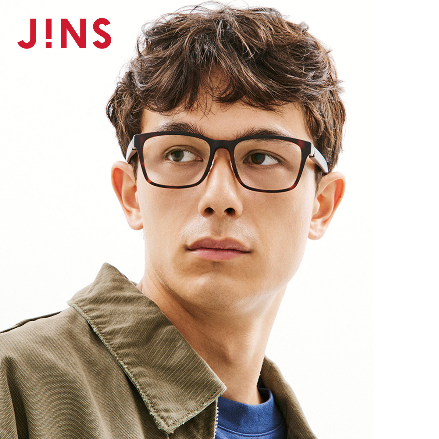 JINS睛姿近视眼镜架360°商务大方框男可加配防蓝光镜片MGF25S082