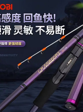RYOBI利优比23新款筏竿碳素筏钓竿微铅软尾桥钓伐钓鱼竿全钛