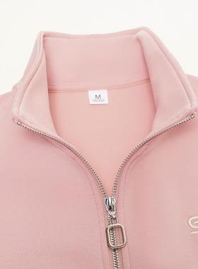 高时端连帽78-206卫衣休外套女秋春季上衣尚洋气小个子短款大码闲