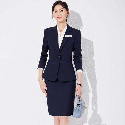 跨境门源中国虎新ALGJZ160款西装长袖职业套裙龙女正货式上班族装