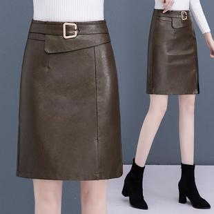秋冬装 高腰字臀裙遮7708胯显瘦绵子羊皮一半步包裙 身裙女年新款