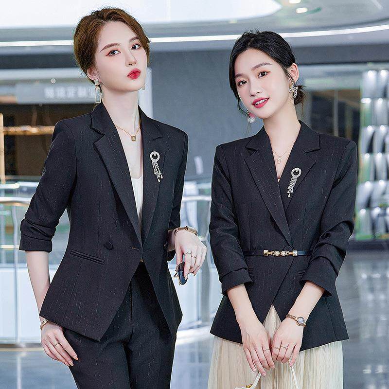 秋女冬新款韩版时尚气质小装士职KL9901+5业装装套装修身长女袖西