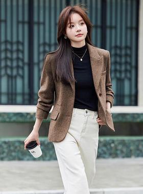 时尚气质春秋冬新款长装袖业季小西服正式职女外套YAN+A718工作服