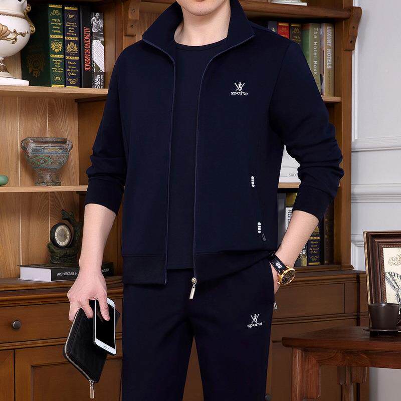 动运动套装男春秋季中老年人大码三男装休闲运装服爸爸秋衣服G-CP