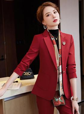 蓝色秋新款装黄色西套冬装女高级感气时尚气质阔腿裤洋西NRJ1F1服