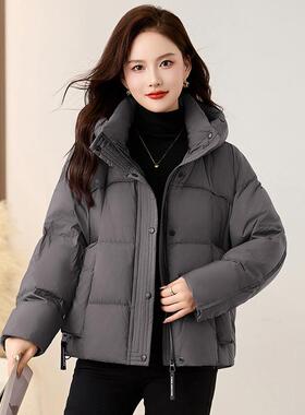 短羽YX86196-绒服款连帽白鸭绒冬季新款外时尚加厚女宽松面包服套