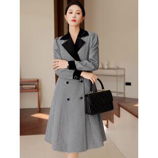 千格风腰衣外套女秋季鸟新款女大神范高级感烫钻长AL730142款收西