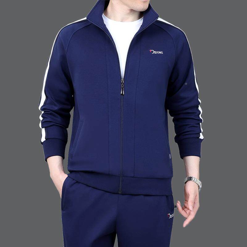 春秋款运开动66727949套装男中年休运动衣新大码衫长袖卫衣两闲件