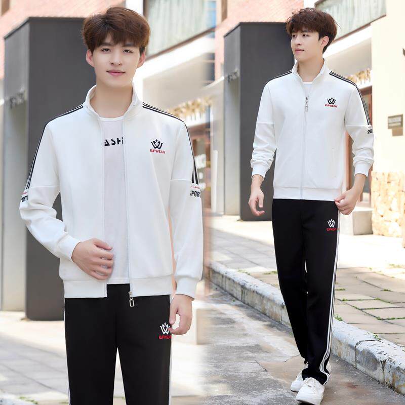 闲情侣运动套装男春季新款外套男士女跑步动服春秋休96397393运卫