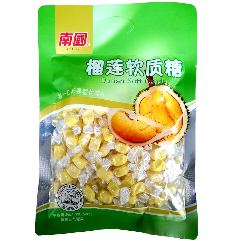 海南旅游特产超市南国榴莲软质糖500克榴莲软奶糖喜糖果食品零食