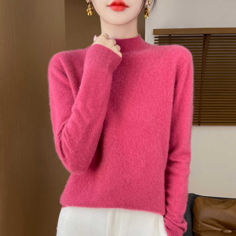 羊毛衫100纯毛一线成衣半高领