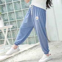 小雏菊儿童灯笼裤夏季宽松男女童装大小童束腿天丝牛仔防蚊长裤子