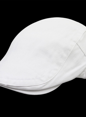 鸭舌帽子男女同款韩版潮时尚前进帽新款报童帽简约光身白色贝雷帽