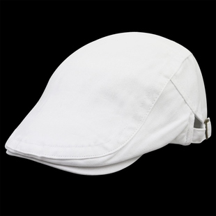 鸭舌帽子男女同款 潮时尚 前进帽新款 报童帽简约光身白色贝雷帽 韩版
