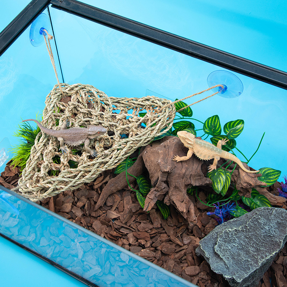 爬宠箱栖息床天然草编网片晒台