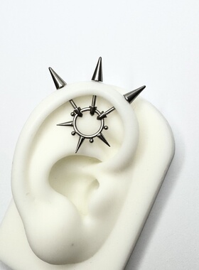 朋克三角耳轮恶魔钉原创F136钛合金防敏耳轮钉耳骨钉耳钉解构耳桥