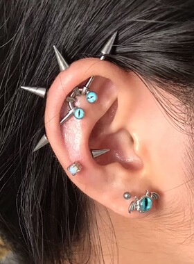恶魔之桥原创钛合金耳桥耳钉耳环耳饰