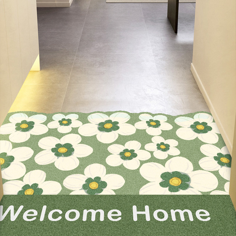 丝圈入户门垫可裁剪玄关门家用脚垫花卉小清新进门口蹭土刮沙地毯,居家布艺,入户地垫,淘宝优惠券,粉丝福利购,淘宝优惠卷