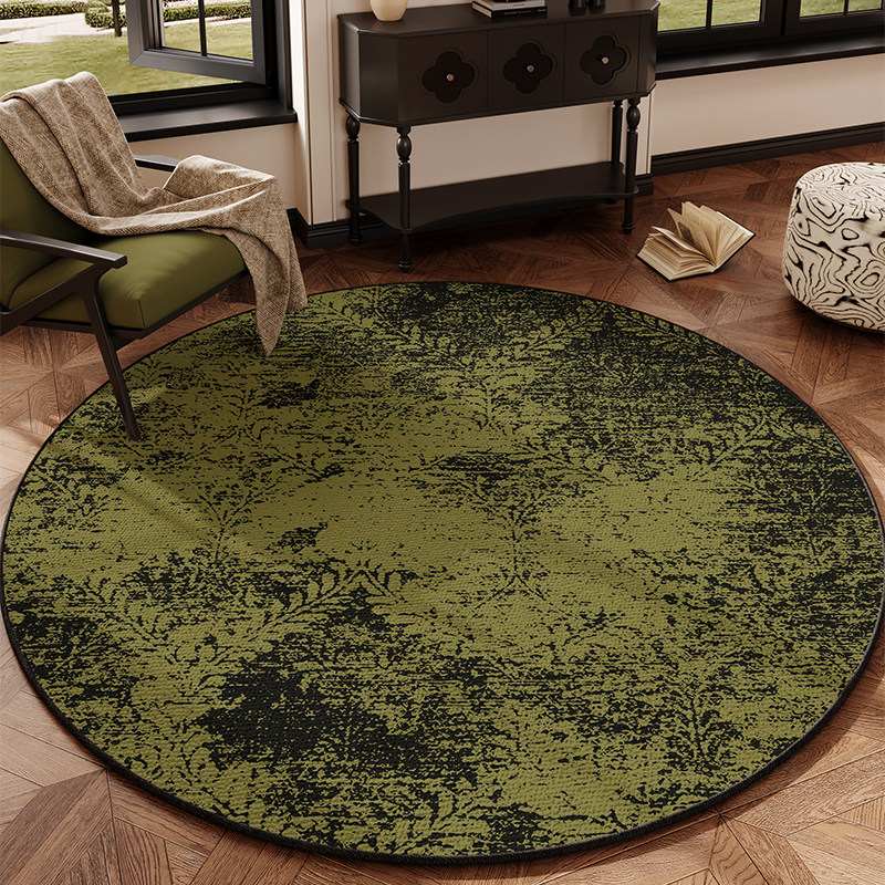 法式圆形地毯复古书房客厅防滑地垫电脑椅化妆椅子垫免洗可擦毯垫,居家布艺,入户地垫,淘宝优惠券,粉丝福利购,淘宝优惠卷